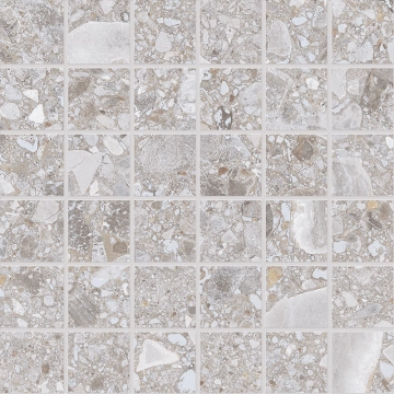 Omnia Mosaico 4,8×4,8 GKM4 - Ceppo Grey, Spazzolato r10, 30x30cm, 9.00mm, Rectified