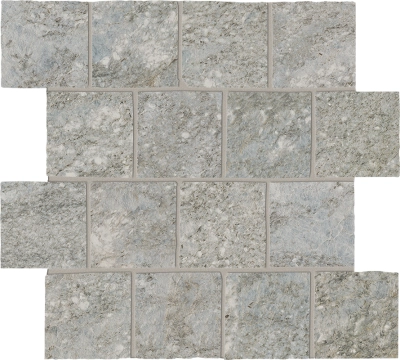 Percorsi Frame Mosaico Burattato GJM1 - Plima Silver, Spazzolato r10, 31.5x31.5cm, 9.00mm, Rectified