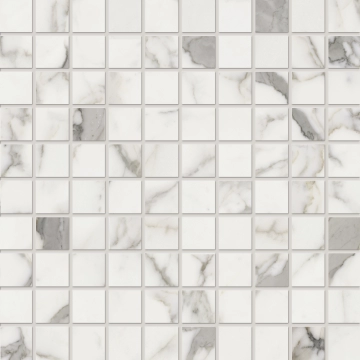 Elements Lux Mosaico 2,8×2,8 A2M1 - Calacatta, Lappato, 30x30cm, 9.00mm, Rectified