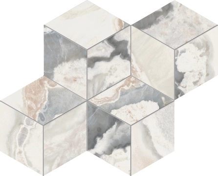 Interno4 Mosaico Rombi EB3O - Calacatta San Babila, Lappato, 35.2x30cm, 9.00mm, Rectified
