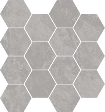 Grand Canyon Hexagono Grey, Matt, 26.5x28.3cm, 10.00mm, Not rectified
