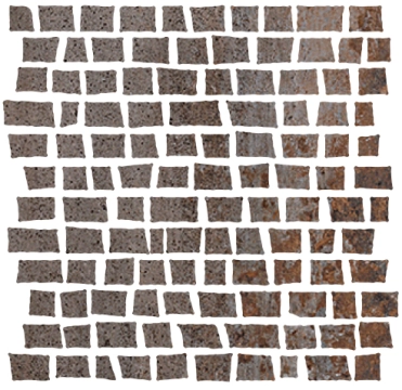 Costruire Mosaico Random 1062377 - Ruggine, Naturale, 30x30cm, 9.50mm, Not rectified