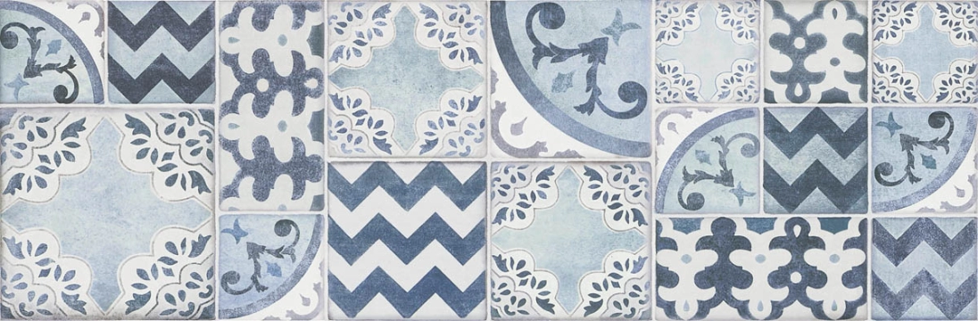 Pottery Decoro Azulejo MMV4 - Light, Matt, 25x76cm, 9.00mm, Not rectified