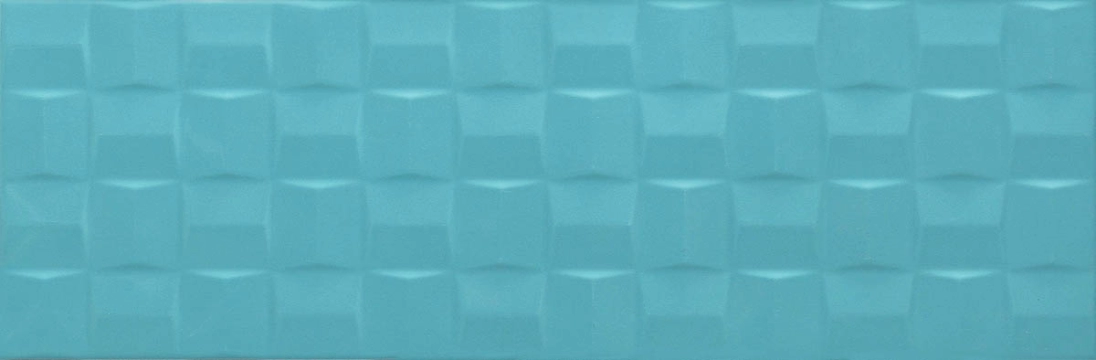 Pottery Struttura Cube 3D MMVH - Turquoise, Lux, 25x76cm, 9.00mm, Not rectified