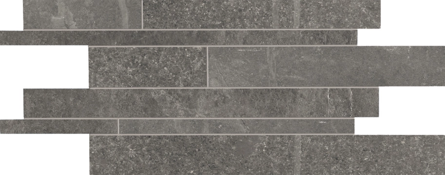 Groove Mosaico Listello Sfalsato E3G3 - Mistique Black, Naturale, 30x60cm, 9.50mm, Rectified