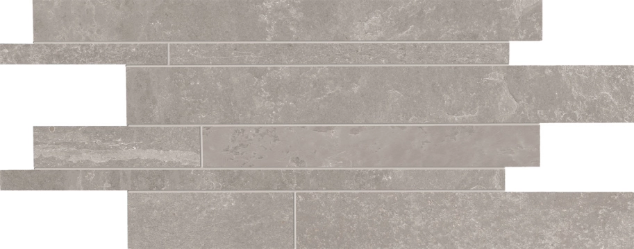 Groove Mosaico Listello Sfalsato E3G2 - Bright Grey, Naturale, 30x60cm, 9.50mm, Rectified