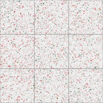 Terrazzo 8431940440267 - White, Natural, 59.2x59.2cm, 10.00mm, Rectified