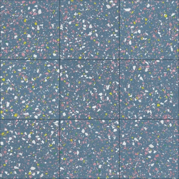 Terrazzo 8431940440236 - Blue, Natural, 59.2x59.2cm, 10.00mm, Rectified