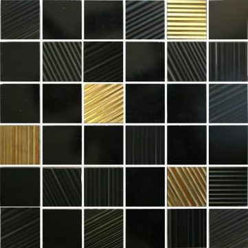 Neutral Mosaico 5x5 8430828234202 - Negro, Brillo, 29.75x29.75cm, 7.00mm, Rectified