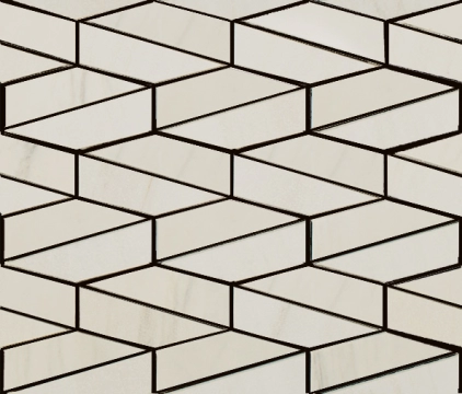 Lux Experience Mosaico Esagona Allungato Mix MW05MESAM - Calacatta Mont Blanc, Mix, 25.5x29.5cm, 9.00mm, Not rectified
