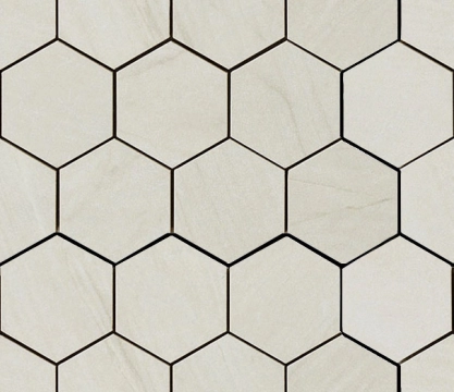 Lux Experience Mosaico Esagona MW05MESFA - Calacatta Mont Blanc, Fade, 26x30cm, 9.00mm, Not rectified