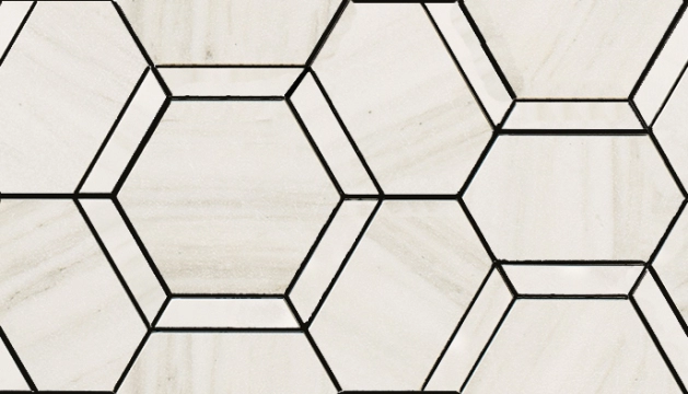 Lux Experience Mosaico Esagona Decoro Mix MW03MEDM - Helsinki White, Mix, 20x34cm, 9.00mm, Not rectified