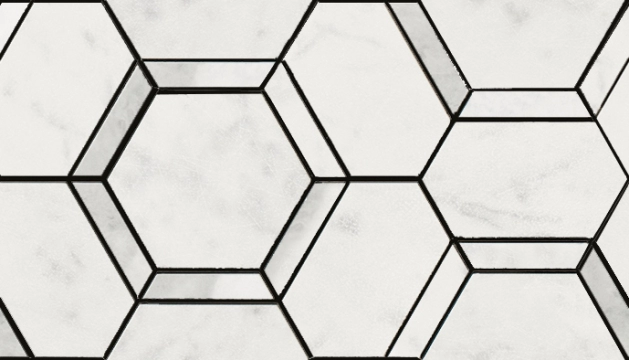 Lux Experience Mosaico Esagona Decoro Mix MW17MEDM - Statuarietto/grigio Versilia, Mix, 20x34cm, 9.00mm, Not rectified