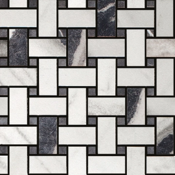 Lux Experience Mosaico Basketwave MW06MBWFA - Panda White, Fade, 30x30cm, 9.00mm, Not rectified