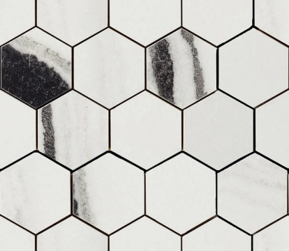 Lux Experience Mosaico Esagona MW06MESFA - Panda White, Fade, 26x30cm, 9.00mm, Not rectified
