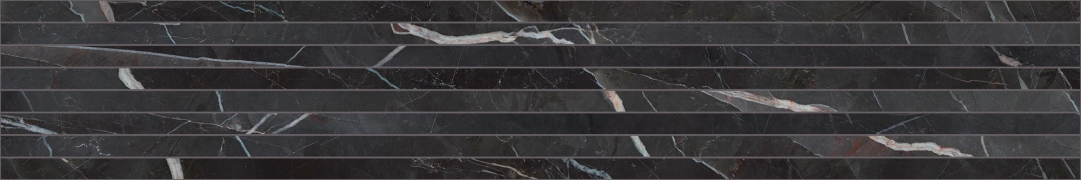 Charm Experience Listello Tratto CH03LTL - Calacatta Black, Lappato, 20x120cm, 9.00mm, Rectified