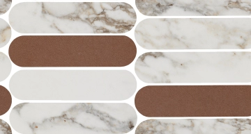 Charm Experience Mosaico Ovali Mix CH01MOVLX - Calacatta Pink, Lappato, 19.5x37cm, 9.00mm, Rectified