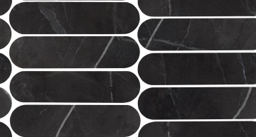 Charm Experience Mosaico Ovali CH03MOVL - Calacatta Black, Lappato, 19.5x37cm, 9.00mm, Rectified