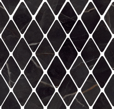 Charm Experience Mosaico Rombi CH03MRBL - Calacatta Black, Lappato, 31x33.5cm, 9.00mm, Rectified