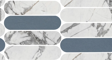 Charm Experience Mosaico Ovali Mix CH04MOVLX - Invisible Grey, Lappato, 19.5x37cm, 9.00mm, Rectified