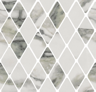 Charm Experience Mosaico Rombi CH02MRBL - Calacatta Green, Lappato, 31x33.5cm, 9.00mm, Rectified