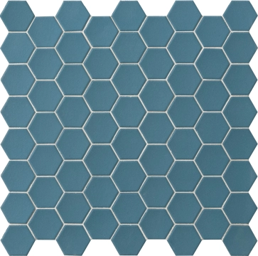 Hexa Mosaico 4,3x3,8 TTHX20MHN - Cadet Blue, Matt, 12.44x12.44