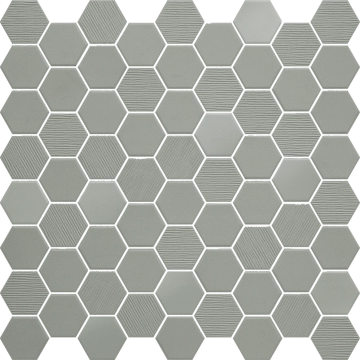Hexa Mosaico 4,3x3,8 TTBST03MHMIX - Wild Sage, Mix matt, glossy, fabric, 12.44x12.44