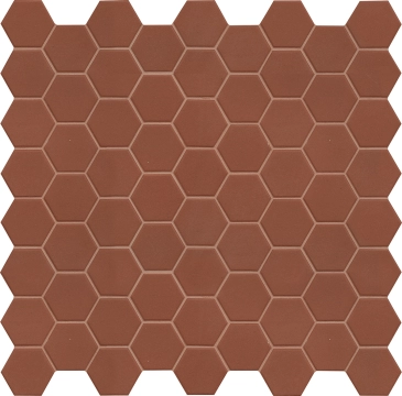 Hexa Mosaico 4,3x3,8 TTHX13MHN - Rusty Red, Matt, 12.44x12.44