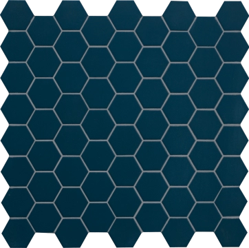 Hexa Mosaico 4,3x3,8 TTHX12MHN - Deep Navy, Matt, 12.44x12.44