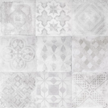 Betonepoque Mix TTBEWGPM - White-grey, Matt, 20x20cm, 10.00mm, Rectified