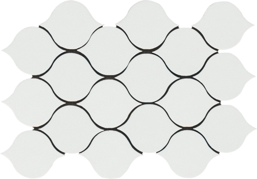 Sardinia Mosaico Goccia Bianco Playa, Naturale, 21.3x31.9cm, 10.00mm, Not rectified