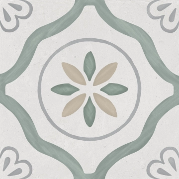 Sirocco 36157 - Green Petals, Matt, 22.3x22.3cm, 9.00mm, Not rectified