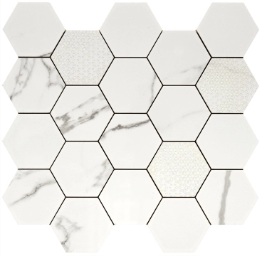 Majestic Hexagono 02660 - Queen's Tiara, Levigato, 34x36cm, 8.50mm, Rectified