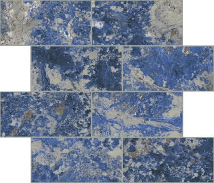 Les Bijoux Muretto Sfalsato 767605 - Sodalite Bleu, Glossy, 30x30cm, 6.00mm, Not rectified