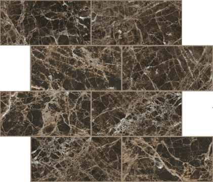 Les Bijoux Muretto Sfalsato 767603 - Marron Imperial, Glossy, 30x30cm, 6.00mm, Not rectified