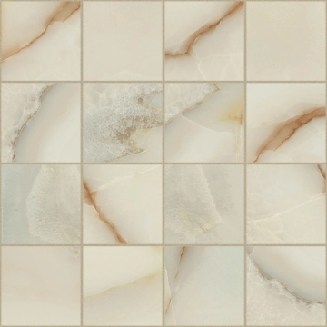 Les Bijoux Mosaico 767615 - Onyx Blanche, Glossy, 7.5x7.5 cm, 6.00mm, Not rectified