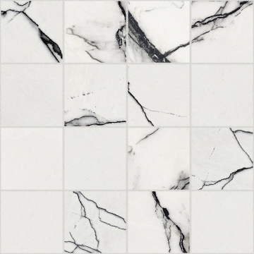 B&w_marble Mosaico 7,5x7,5 767448 - Breach, High glossy, 2.95x2.95