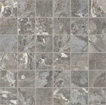 Onyx&more Mosaico 5x5 767652 - Silver Porphyry, Strutturato, 30x30cm, 10.00mm, not-rectified