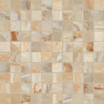 Onyx&more Mosaico 3x3 767663 - Golden Onyx, Satin, 30x30cm, 10.00mm, not-rectified