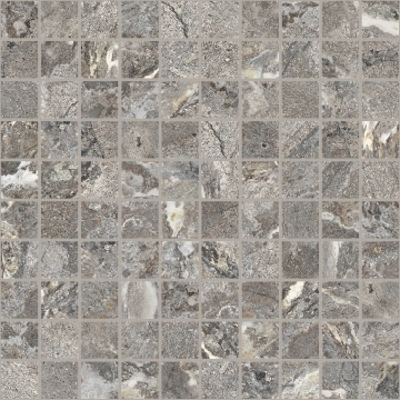 Onyx&more Mosaico 3x3 767669 - Silver Porphyry, Strutturato, 30x30cm, 10.00mm, not-rectified