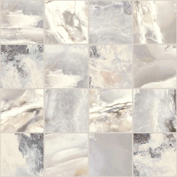 Onyx&more Mosaico 7,5x7,5 767783 - White Blend, Satin, 7.5x7.5 cm, 6.00mm, not-rectified