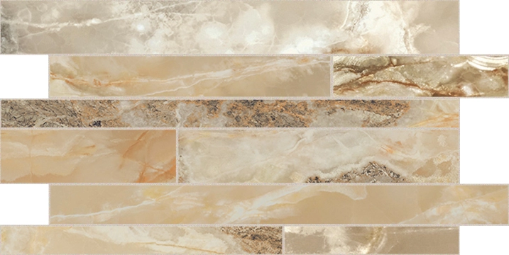 Onyx&more Listello Sfalsato 767771 - Golden Blend, Glossy, 30x60cm, 10.00mm, not-rectified