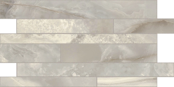 Onyx&more Listello Sfalsato 767672 - Silver Onyx, Glossy, 30x60cm, 10.00mm, not-rectified