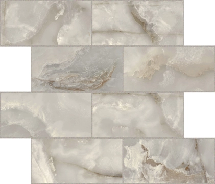 Onyx&more Muretto 767705 - Silver Onyx, Glossy, 30x30cm, 6.00mm, not-rectified