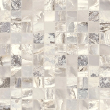 Onyx&more Mosaico 3x3 767761 - White Blend, Satin, 30x30cm, 10.00mm, not-rectified