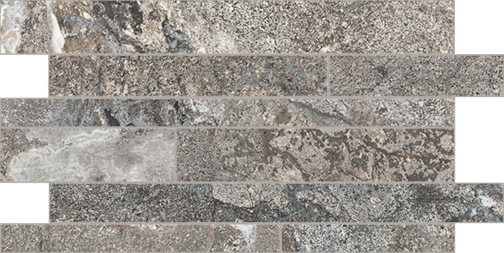 Onyx&more Listello Sfalsato 767680 - Silver Porphyry, Strutturato, 30x60cm, 10.00mm, not-rectified