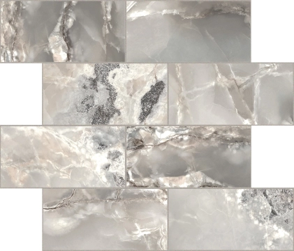 Onyx&more Muretto 767710 - Silver Blend, Satin, 30x30cm, 6.00mm, not-rectified