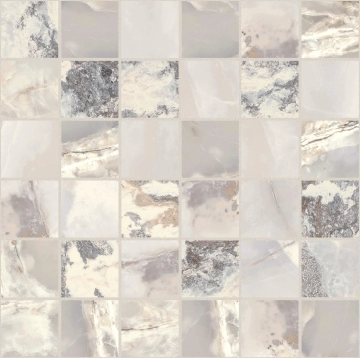 Onyx&more Mosaico 5x5 767752 - White Blend, Glossy, 30x30cm, 10.00mm, not-rectified