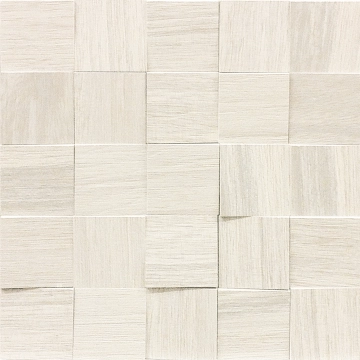Wooden Tile Mosaico 3D 742055 - White, Naturale, 30x30cm, 10.00mm, not-rectified