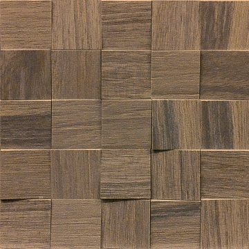 Wooden Tile Mosaico 3D 742058 - Walnut, Naturale, 30x30cm, 10.00mm, not-rectified